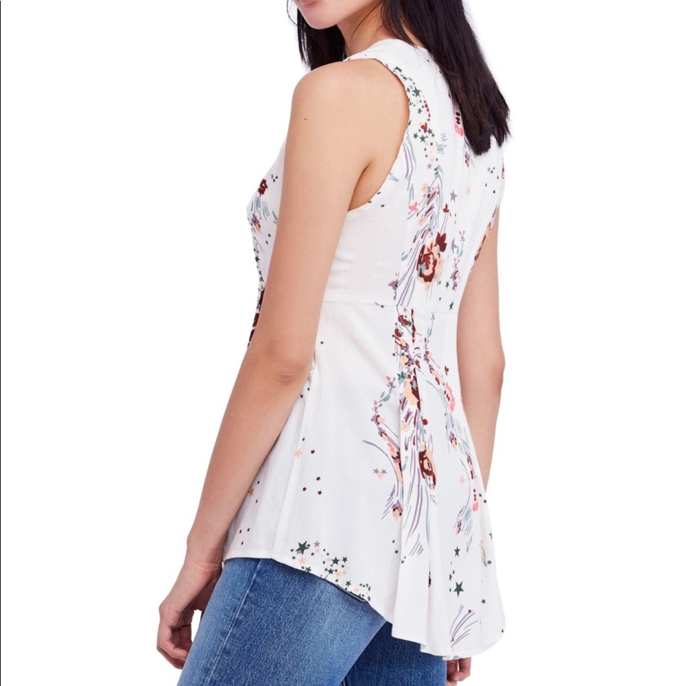 Free People Back to Basics Floral Stars Wrap Top - Picture 3 of 7